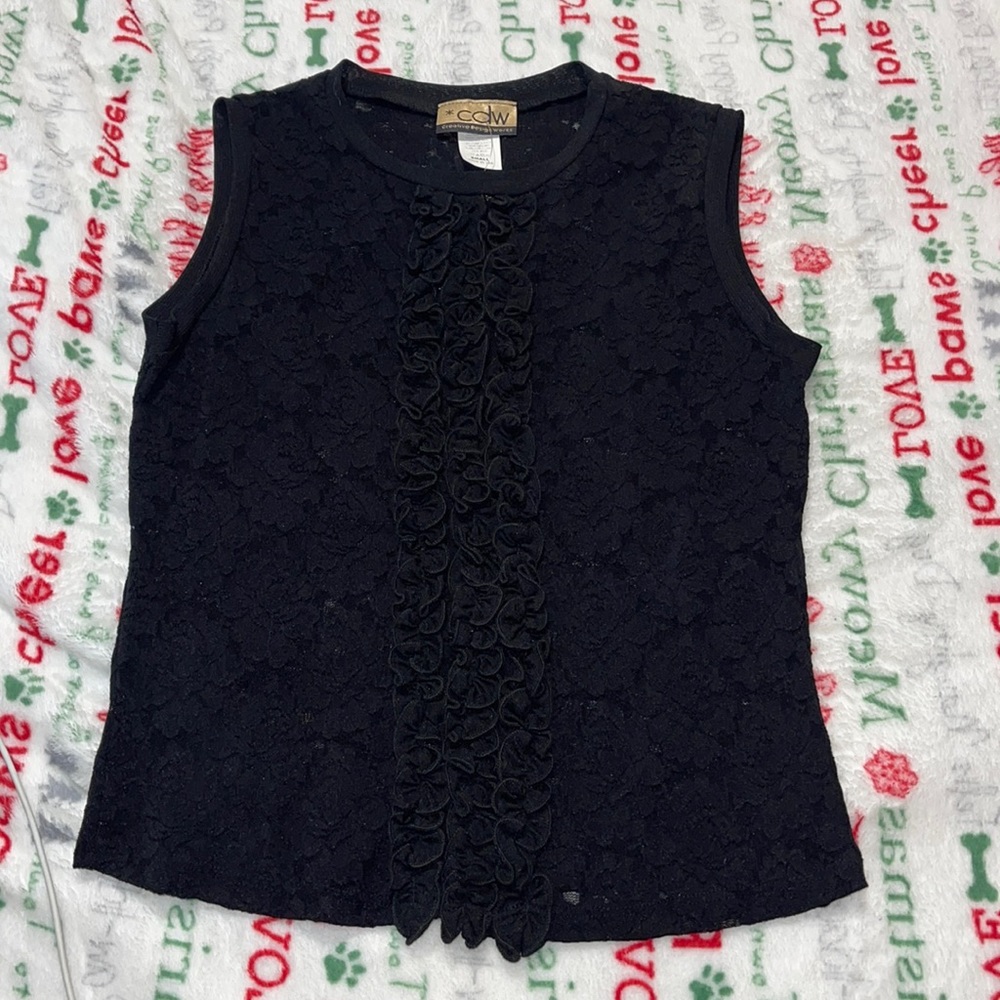 CDW Mesh see-through short sleeve top